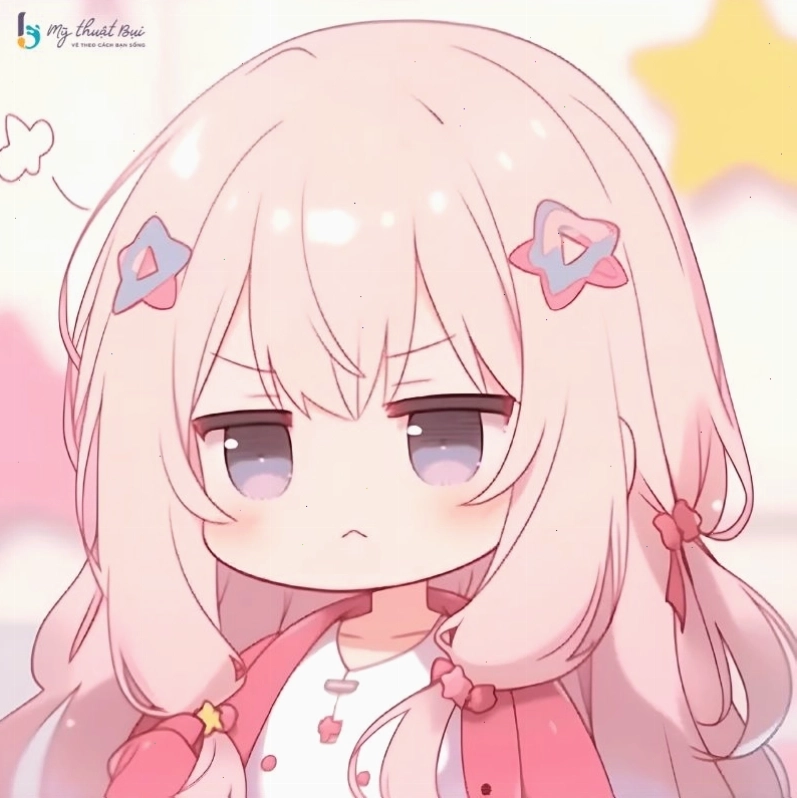 Cô gái anime chibi đang đọc sách