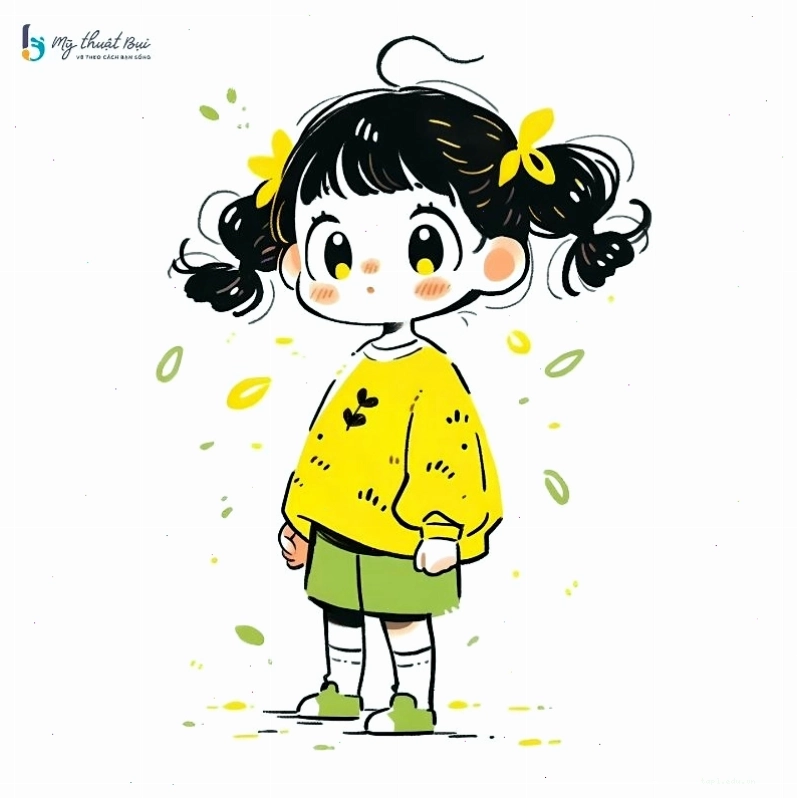 Cô gái anime chibi mặc đồng phục học sinh