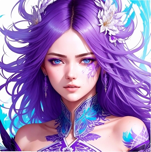 Cô gái anime chibi ngồi vuốt ve mèo cưng