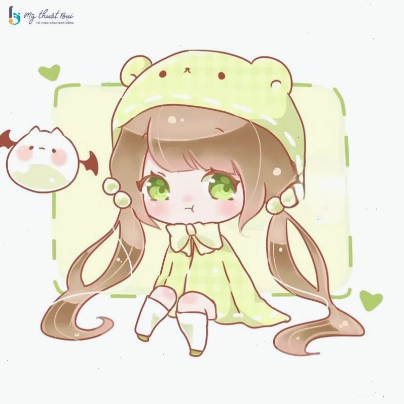 Cô gái chibi đội mũ và đeo kính