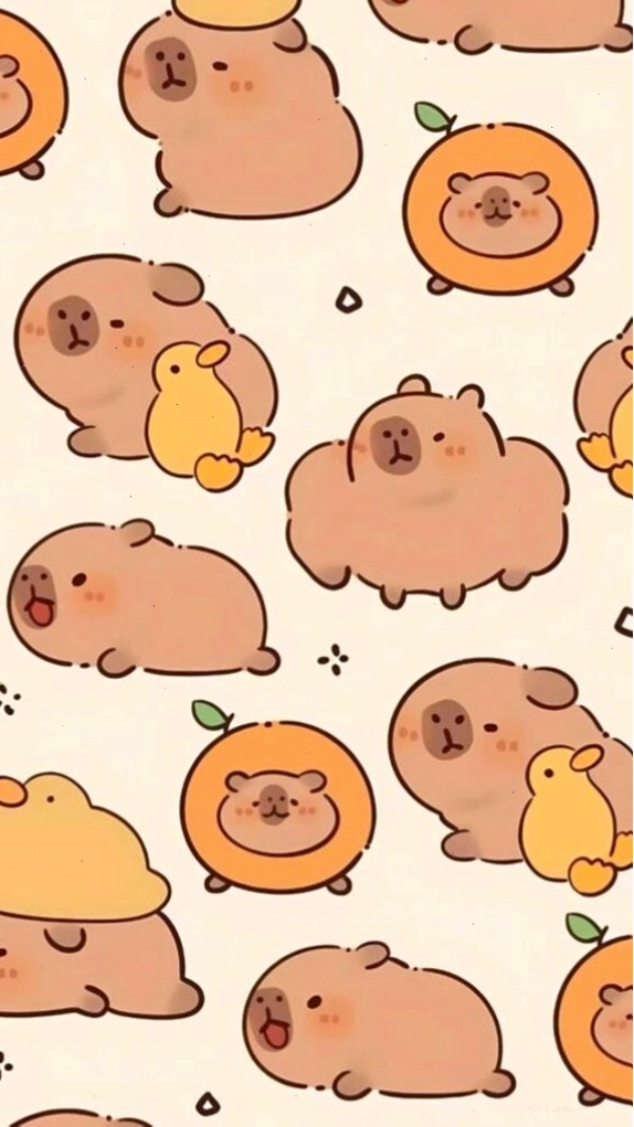Đàn capybara đáng yêu bên cạnh những chú vịt vàng