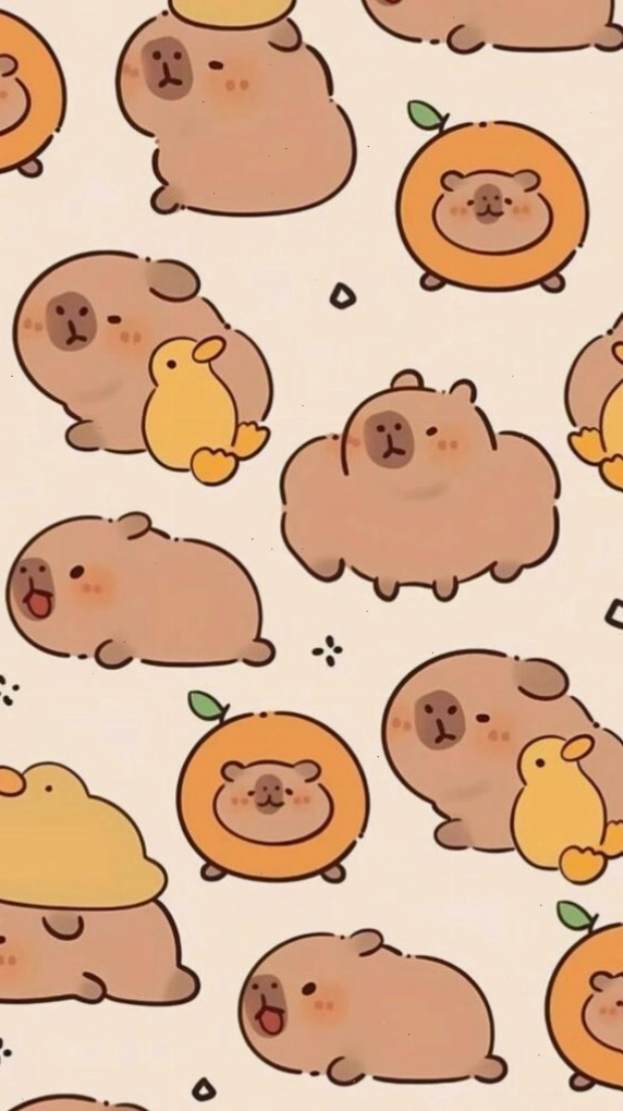 Đàn Capybara và vịt vàng
