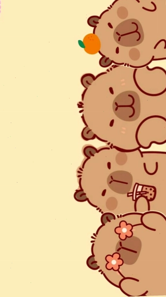 Đàn Capybara xếp hàng tạo dáng vô tri