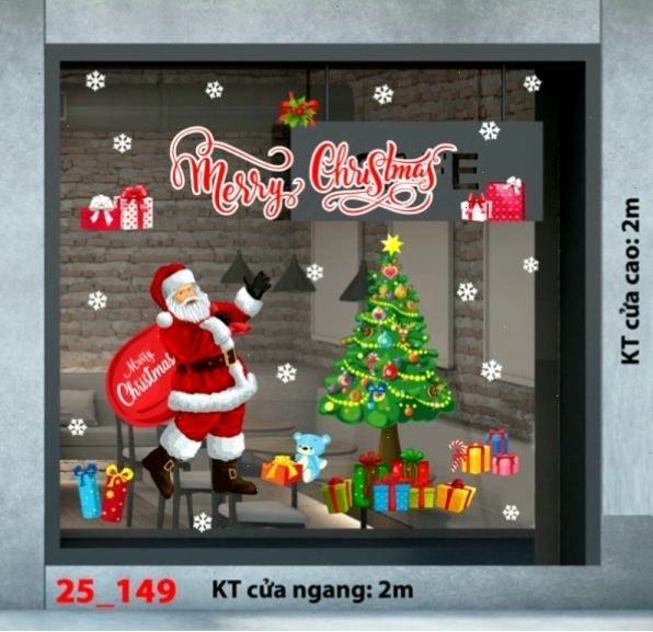 Decal dán tường Decal Noel combo 149 với nhiều họa tiết Giáng Sinh