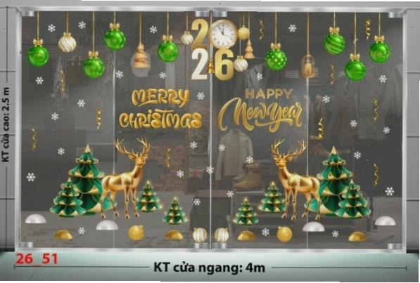Decal dán tường Decal Noel Combo 51