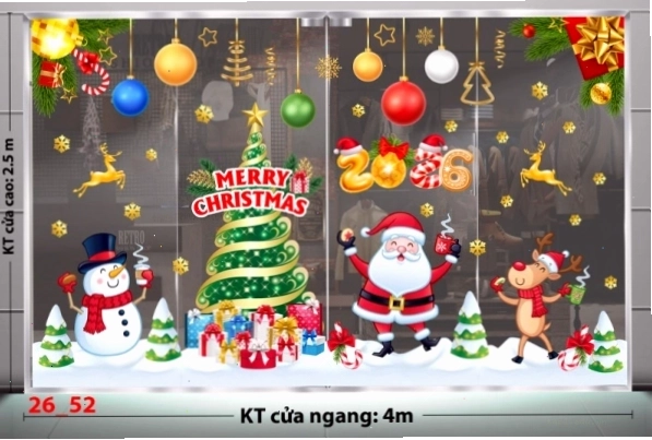 Decal dán tường Decal Noel Combo 52