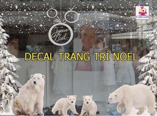 Decal trang trí noel dán kiếng tại TPHCM