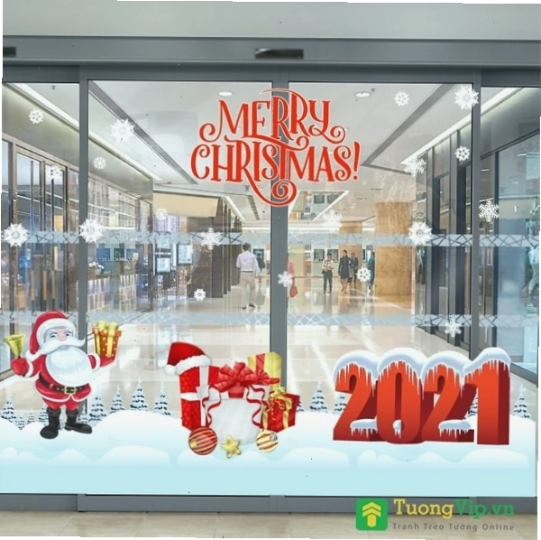 Decal trang trí Noel phong cách dễ thương