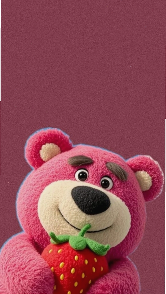 Gấu Lotso ôm dâu tây đáng yêu