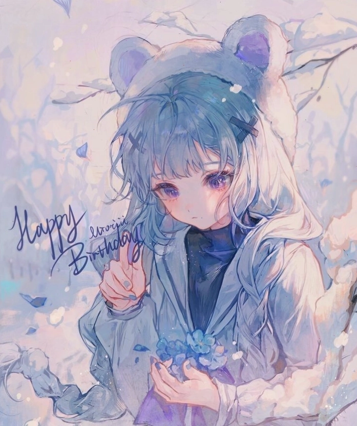 Hình ảnh avatar anime màu xanh dương với phong cách nghệ thuật cổ điển