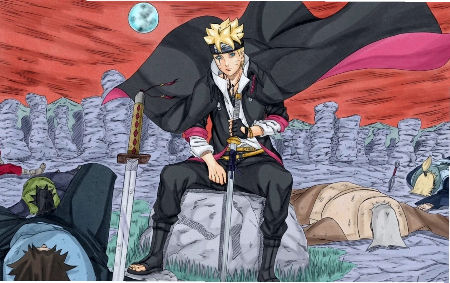 Hình ảnh Boruto lạnh lùng tiêu diệt các kẻ săn đuổi