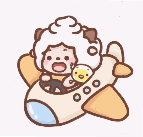 Hình ảnh chibi máy bay đáng yêu với màu sắc tươi sáng