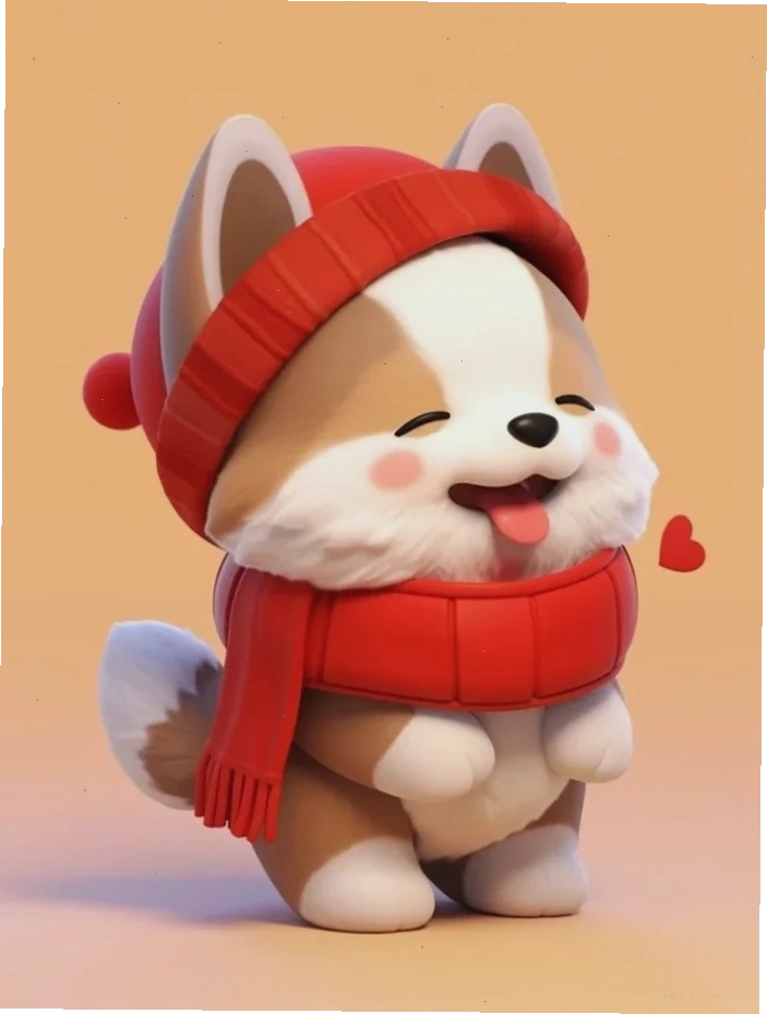 Hình ảnh chó chibi đáng yêu với ánh mắt trìu mến