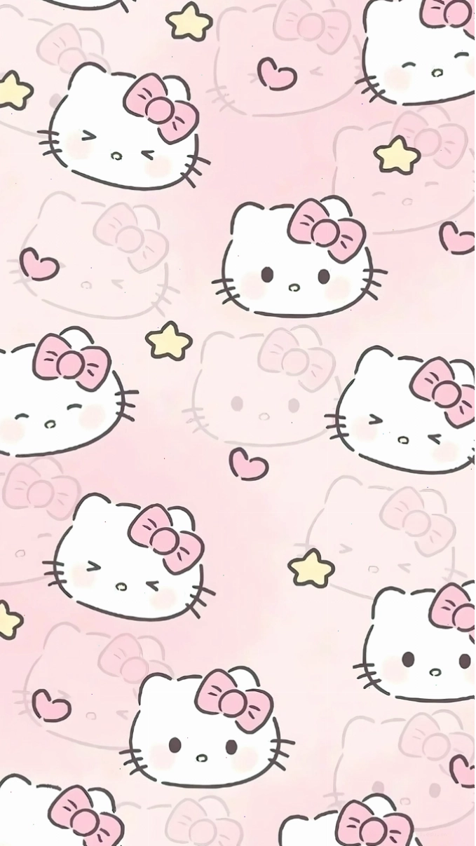 Hình ảnh Hello Kitty màu hồng nhẹ nhàng