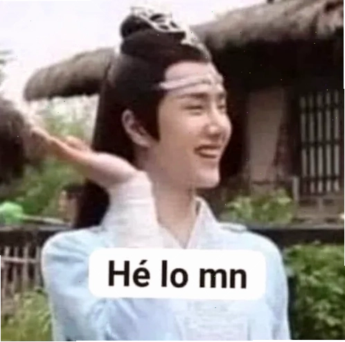 Hình ảnh một chú mèo với biểu cảm dễ thương, mang phong cách hello meme