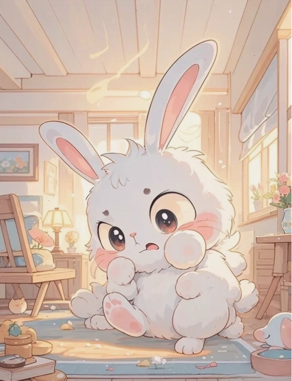 Hình ảnh một chú thỏ con dễ thương theo phong cách chibi