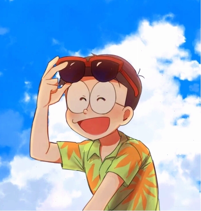 Hình ảnh Nobita ngầu với phong cách chibi