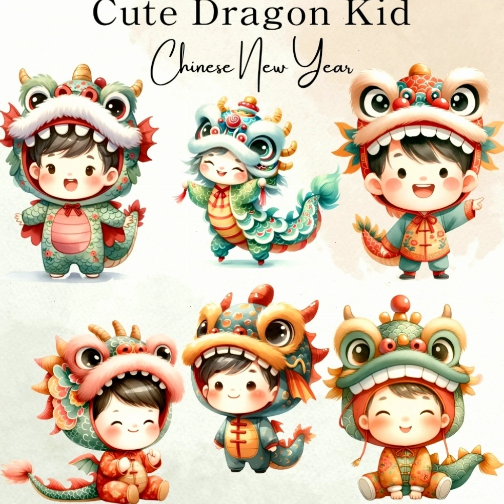 Hình ảnh rồng con chibi màu hồng dễ thương ôm trái tim