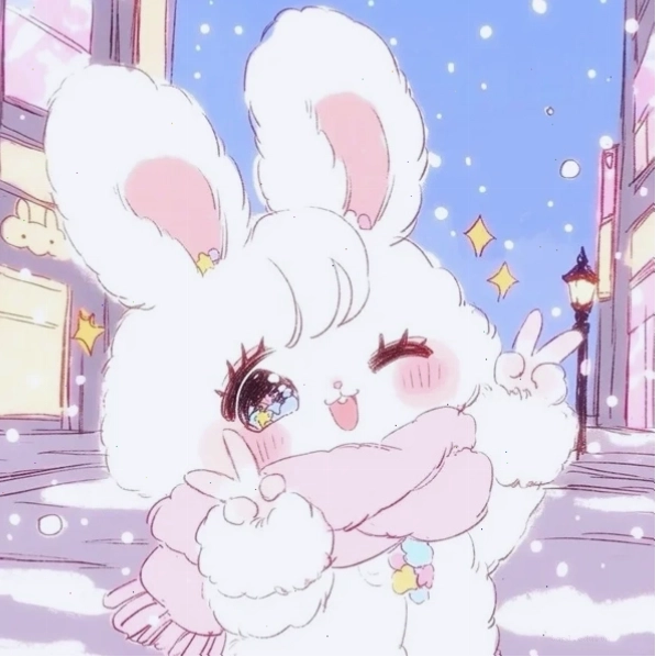 Hình ảnh thỏ chibi dễ thương với đôi mắt to tròn