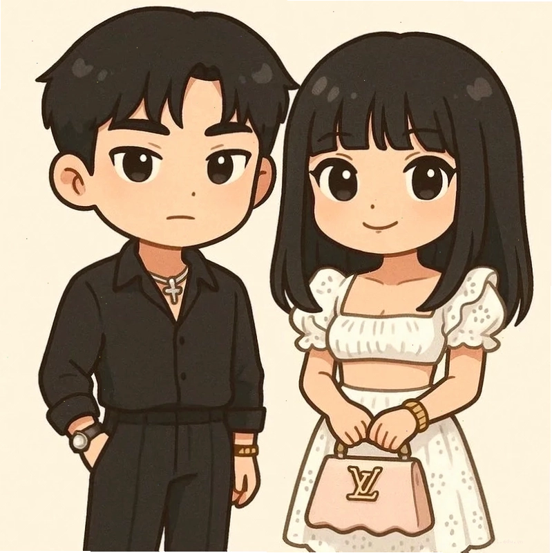 Hình chibi cặp đôi cute nổi bật với phong cách vẽ độc đáo