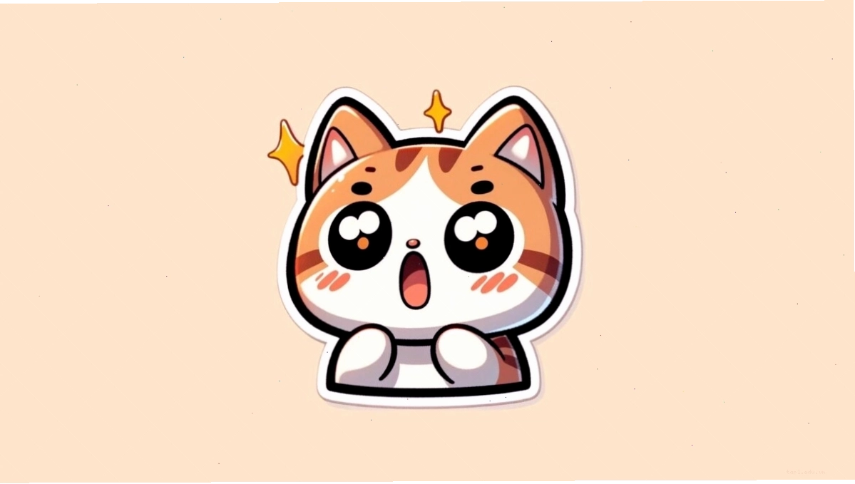 Hình mèo chibi đang vui đùa