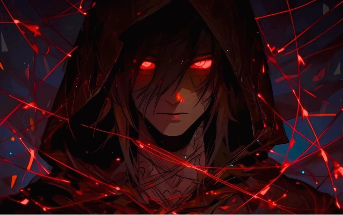Hình nền anime ma mị với đôi mắt bí ẩn và không khí huyền bí