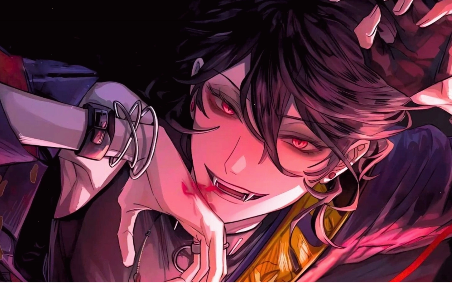 Hình nền anime với nhân vật phản diện sở hữu vẻ ngoài ma mị và quyền lực