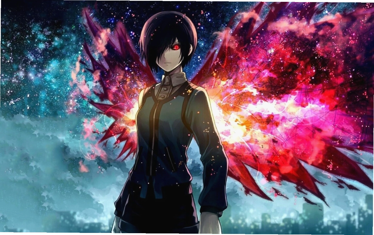 Hình nền anime với phong cảnh thiên nhiên hùng vĩ và đầy sức sống