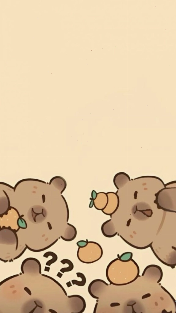 Hình nền capybara chibi cute phiên bản dọc