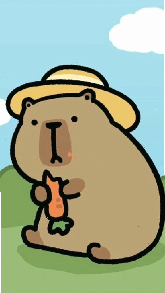 Hình nền capybara chibi đang thư giãn