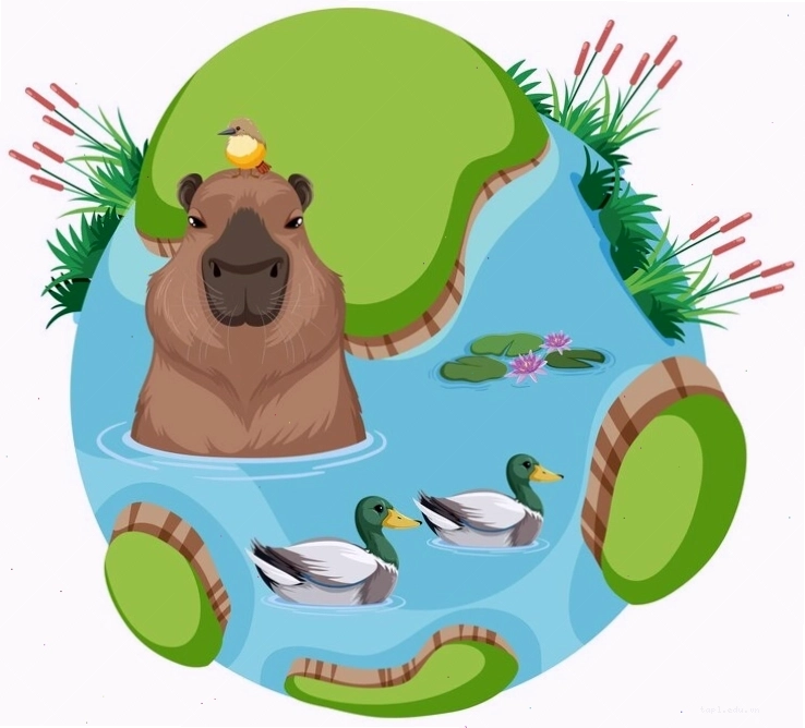 Hình nền capybara chibi dễ thương