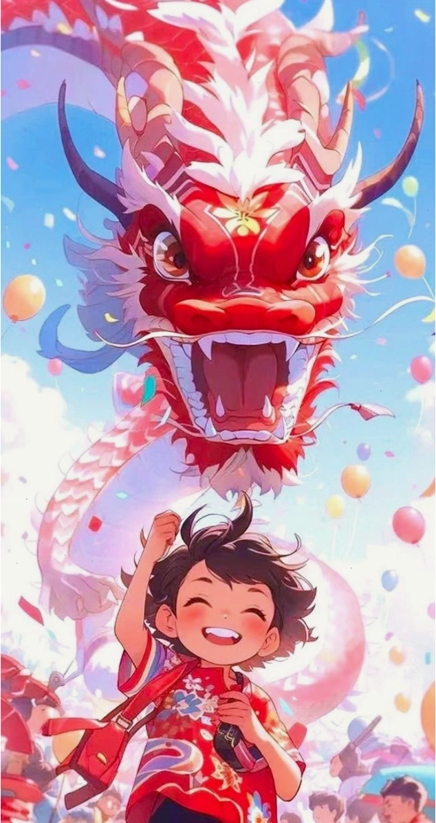 Hình nền điện thoại chủ đề Tết với phong cách anime hoài cổ