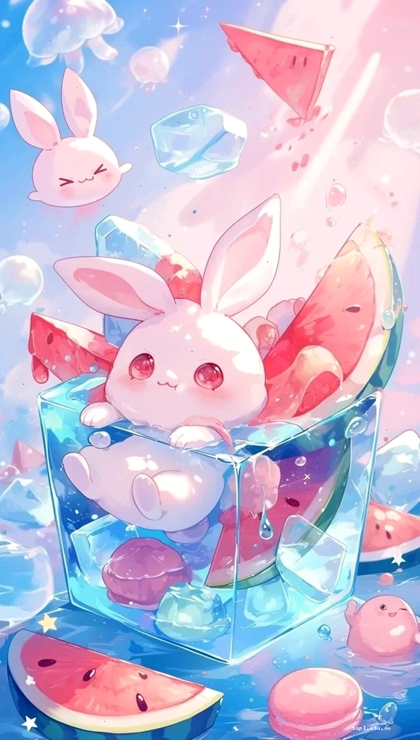 Hình nền điện thoại với chú thỏ chibi dễ thương