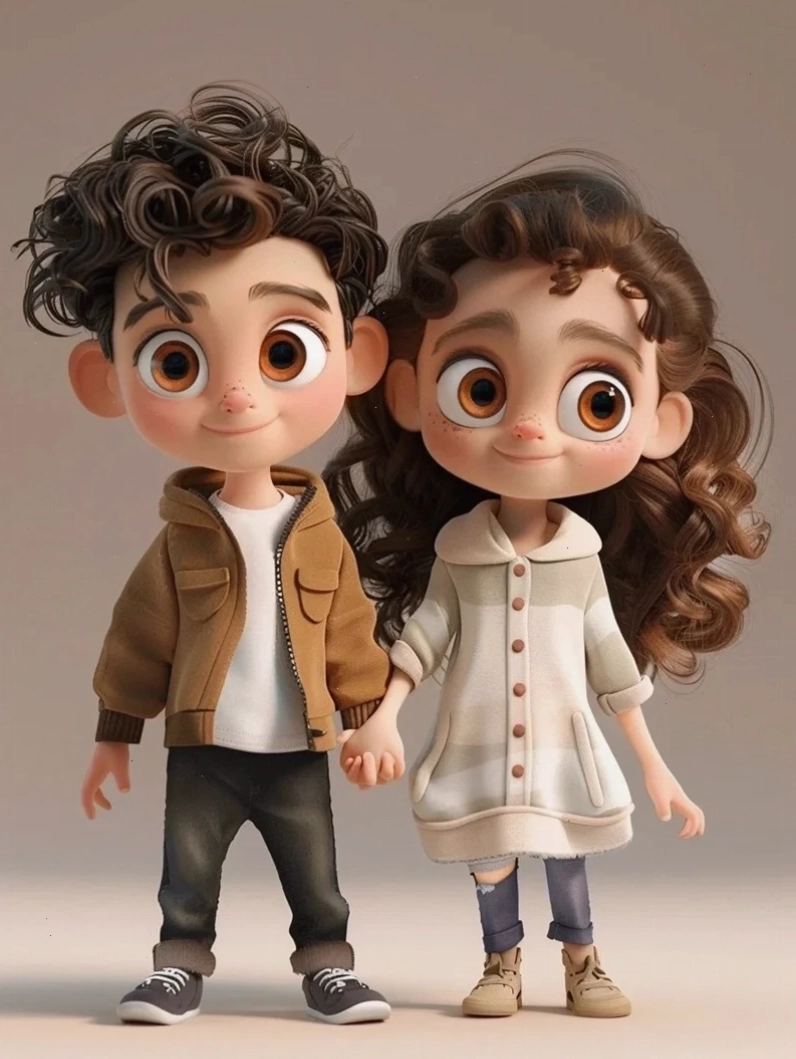 Hình nền đôi chibi cực kỳ dễ thương và lãng mạn