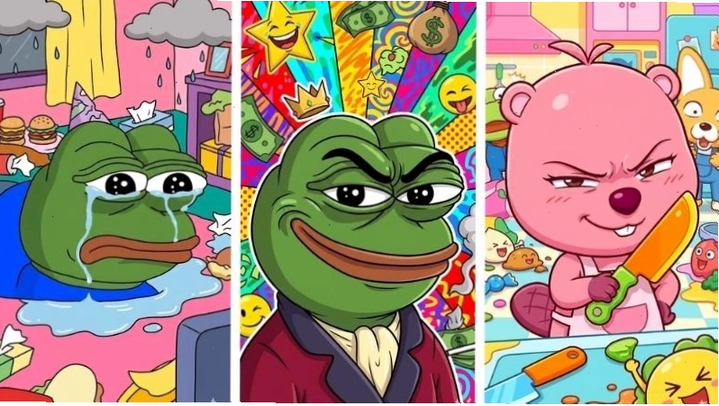 Hình nền ếch xanh và Loopy, có thể ứng dụng làm meme