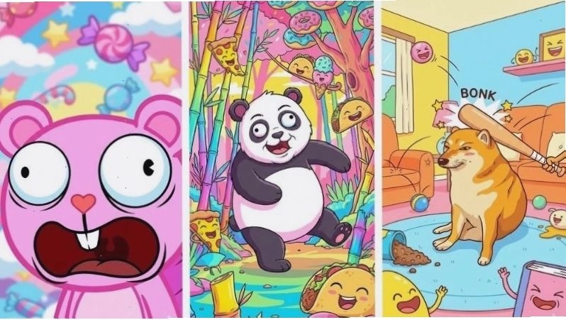 Hình nền hoạt hình bựa, có thể dùng làm meme
