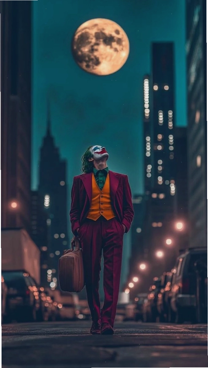 Hình nền Joker ngầu với nụ cười đặc trưng cho điện thoại