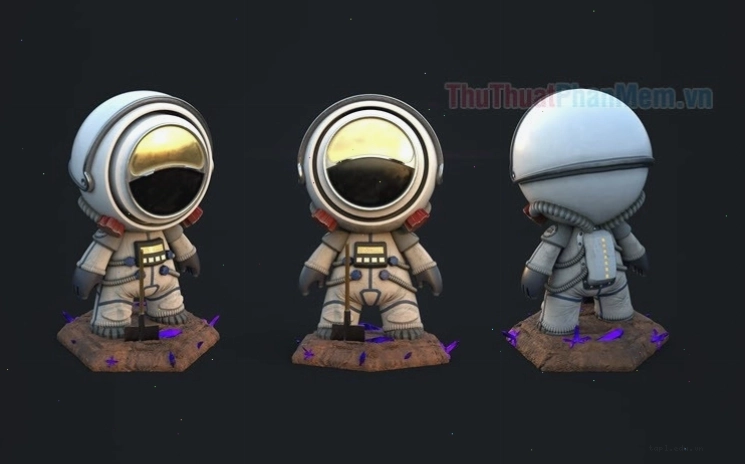Hình nền phi hành gia chibi đẹp nhất với màu sắc rực rỡ
