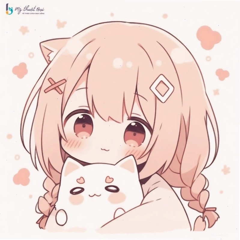 Hình người chibi đơn giản, dễ thương với màu sắc tươi sáng