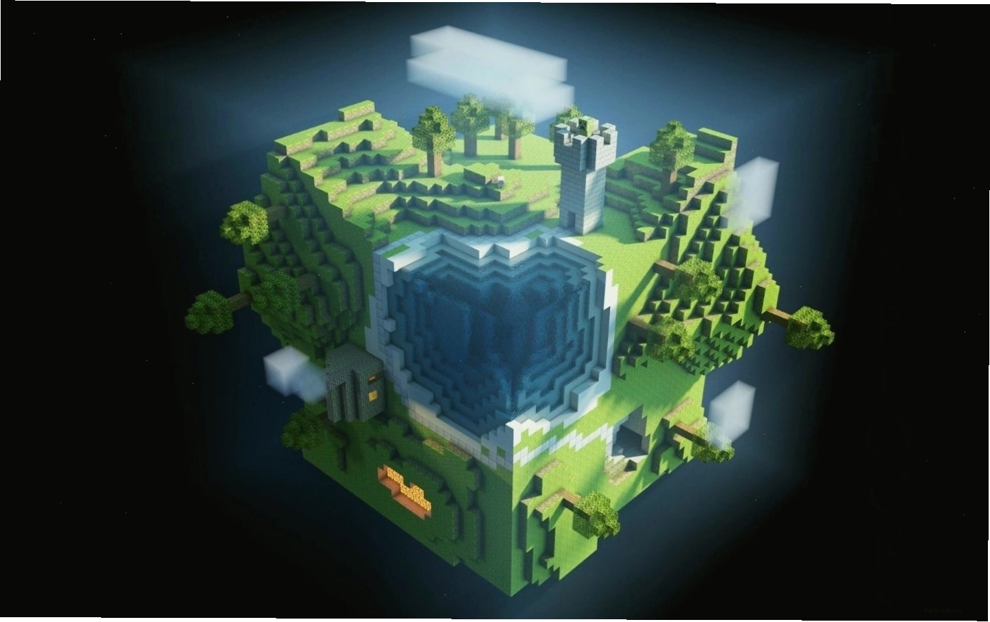 Hòn đảo bay huyền ảo, hệ sinh thái Minecraft thu nhỏ