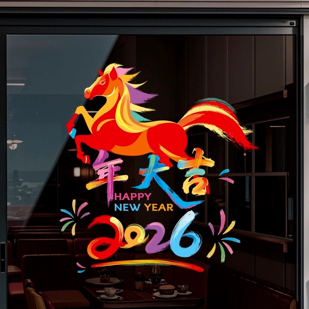 Không gian rực rỡ với decal trang trí Tết