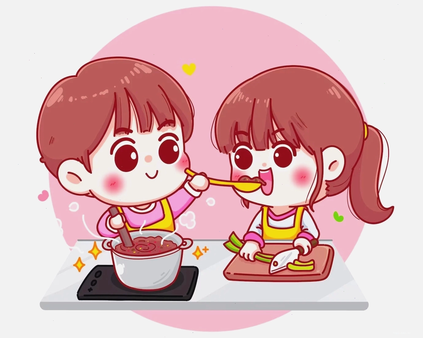 Logo chibi với bảng màu gradient hiện đại và độc đáo