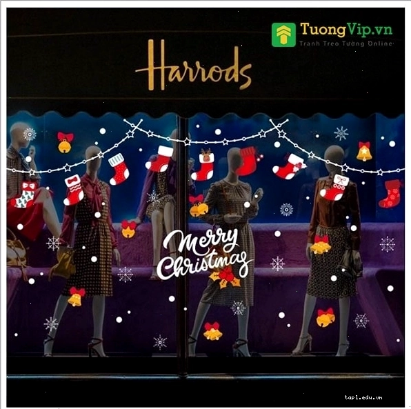 Mẫu decal trang trí Noel hình tuần lộc