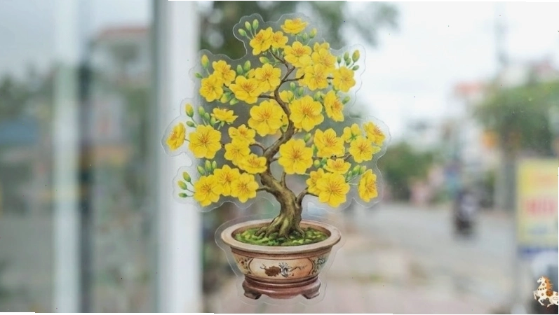 Mẫu decal trang trí Tết với nhiều họa tiết khác nhau