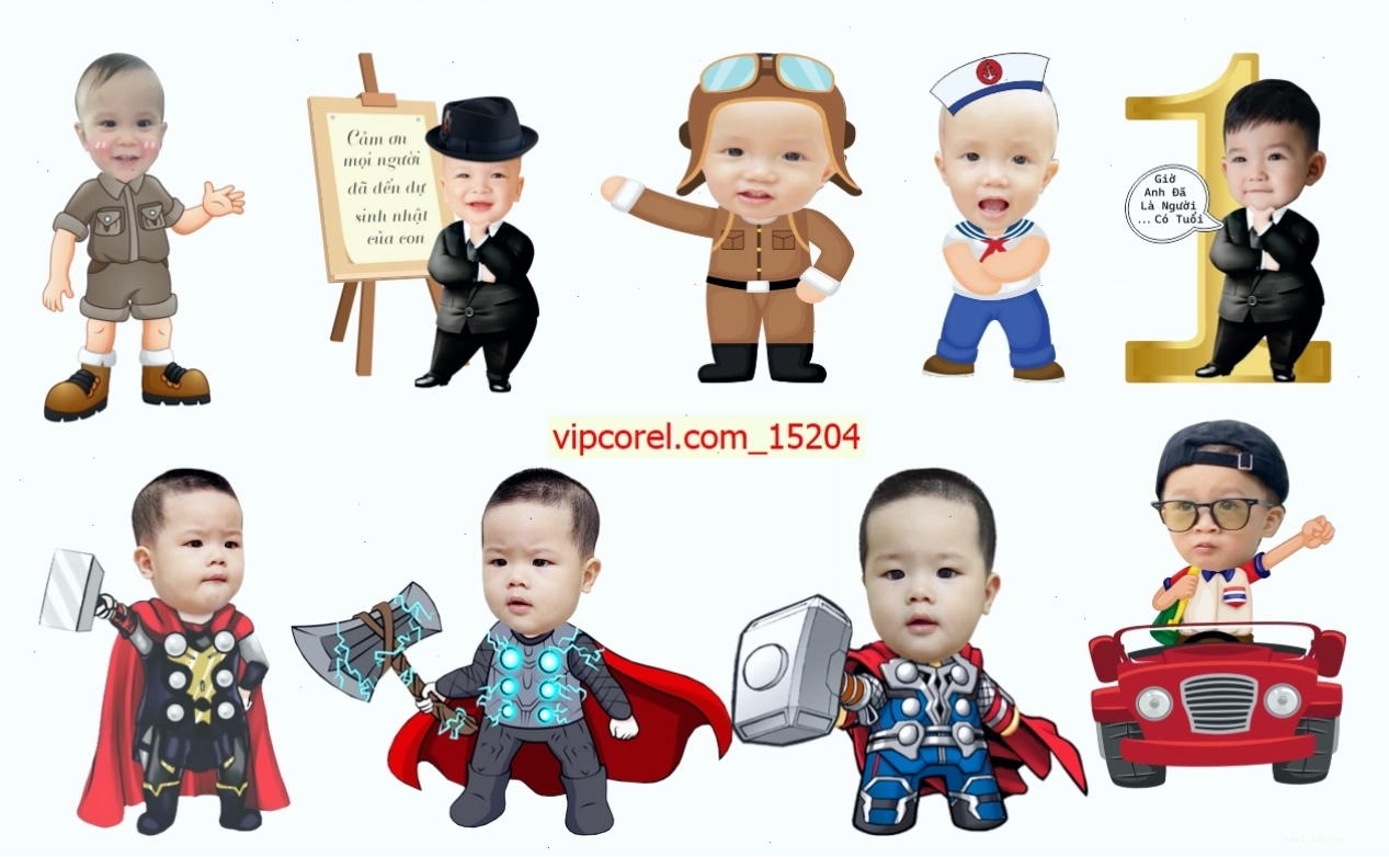 Mẫu thiết kế chibi bé trai đang trong quá trình phác thảo