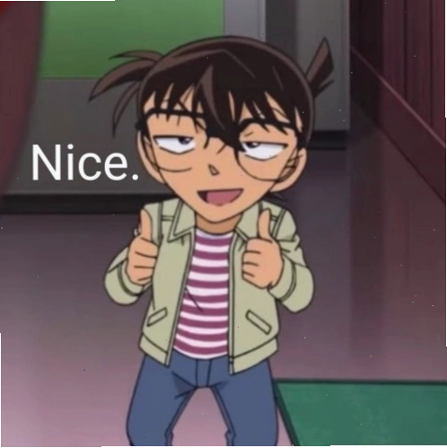 Meme Conan với biểu cảm suy luận hài hước