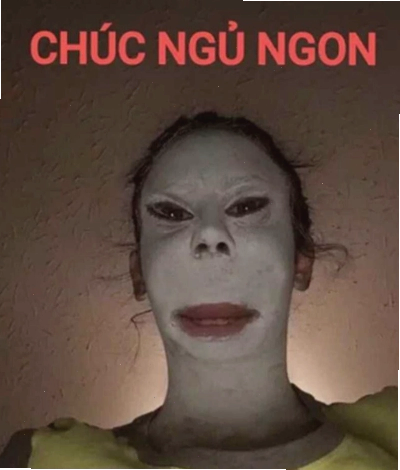Meme hài hước với nhân vật đang cố gắng thức
