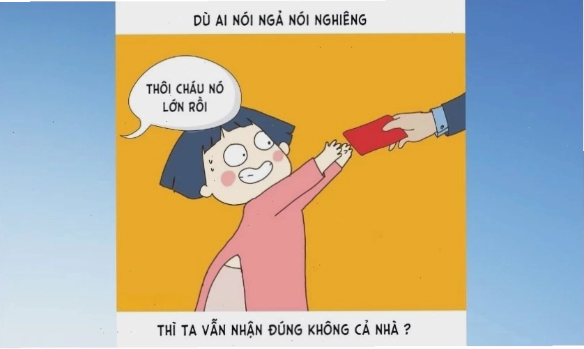 Meme lì xì Tết 2026 xuân Bính Ngọ vui vẻ