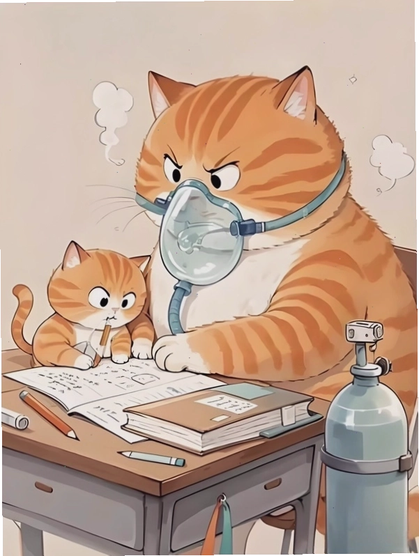 meme mèo thở oxy