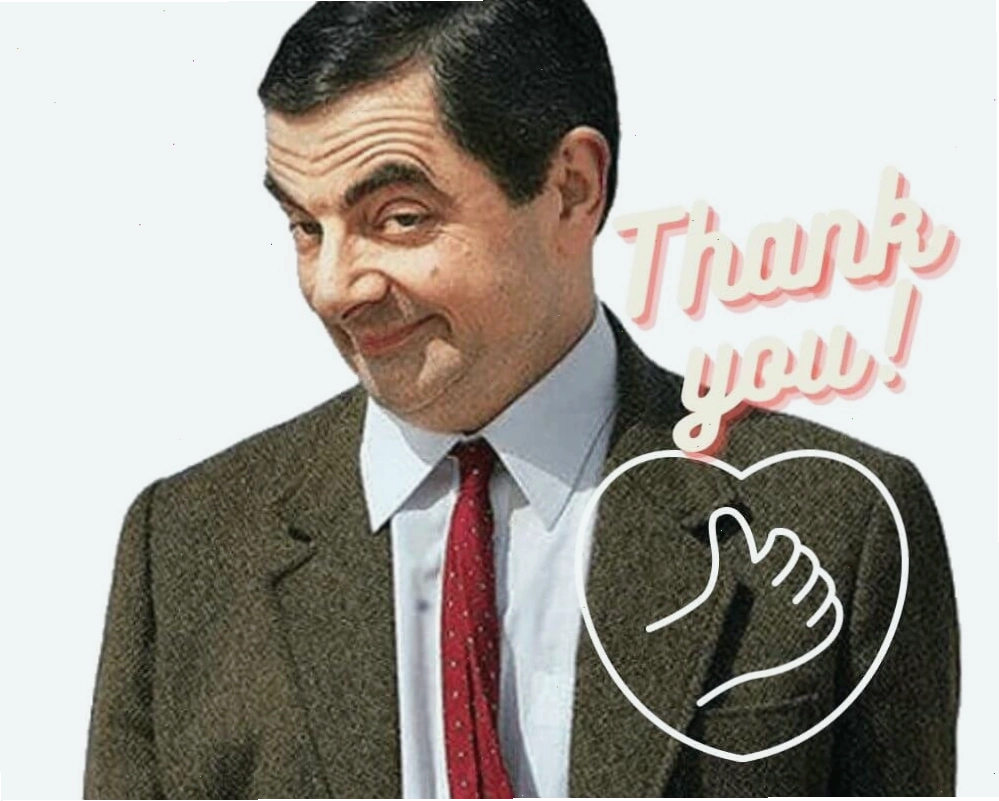 Meme Mr. Bean thể hiện sự cảm ơn hài hước